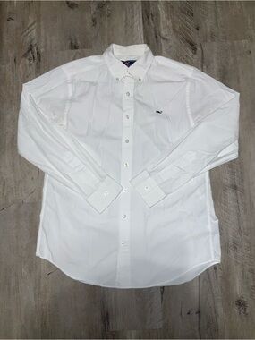 (Bin 15) Vineyard Vines, White Button-Down Dress Shirt, Size M